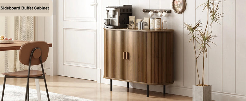40" Modern Sideboard Buffet Cabinet with Sliding Door & Adjustable Shelf