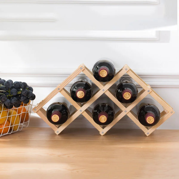 Wooden Wine Rack - Eco-Friendly Pine Wine Holder & Display Stand