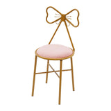 Butterfly Bow Tie Vanity Chair – Velvet Cushion, Gold Metal Frame