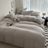 Solid Cotton Bedding Set with Duvet Cover, Pillowcases & Sheet, Multiple Sizes