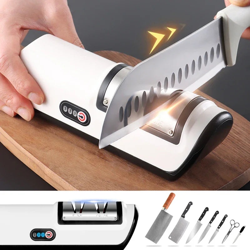 Electric Multifunctional Knife Sharpener – Stainless Steel Tool