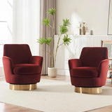 Swivel Bucket Chair Set of 2 – Velvet Upholstered, 360° Rotation, Modern Accent Armchair