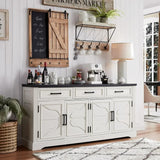 66" Large Buffet Sideboard Cabinet with 4 Doors and 3 Drawers, Buffet Table Coffee Bar Wine Bar Storage Cabinet