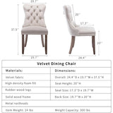 Beige Velvet Tufted Dining Chairs Set of 4 – Elegant & Modern