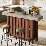 63-Inch 2-Tier Home Bar Cabinet with Footrest – Modern Pub Table