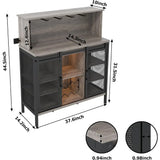 Farmhouse Coffee & Wine Bar Cabinet with LED & Wine Rack