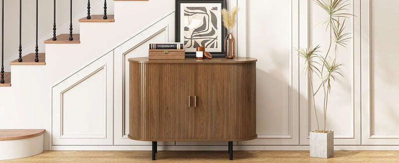 40" Modern Sideboard Buffet Cabinet with Sliding Door & Adjustable Shelf