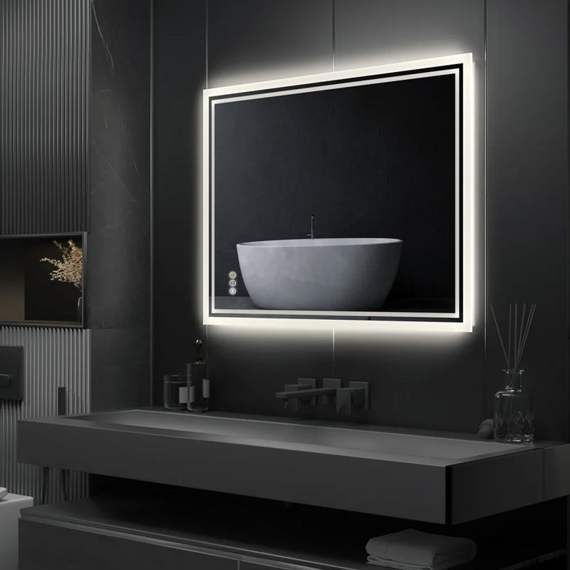 Luxury LED Backlit Bathroom Mirror – Dimmable & Anti-Fog Mirror