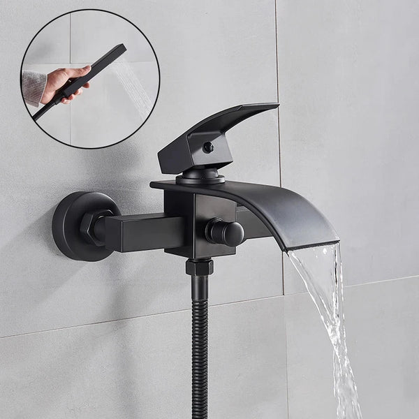 Modern Bathroom Tub Faucet With Shower - Wall Mounted