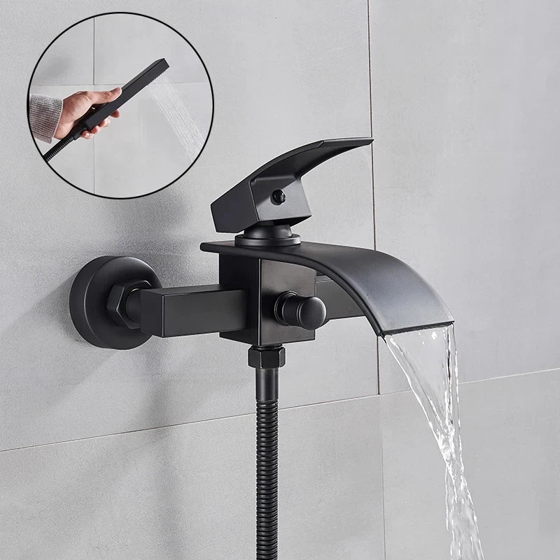 Modern Bathroom Tub Faucet With Shower - Wall Mounted