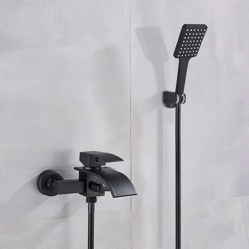 Modern Bathroom Tub Faucet With Shower - Wall Mounted