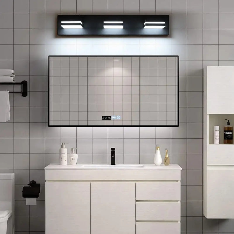 Modern 3-Light LED Bathroom Vanity Light – Matte Black, Waterproof & Energy Saving