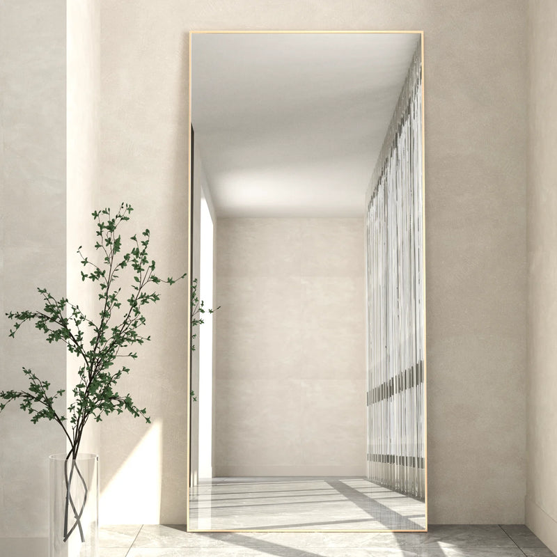 Krewe Home Interiors Full Length Mirror 65" x 24", Floor Standing Black Metal Frame