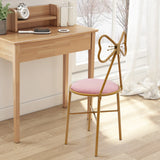 Butterfly Bow Tie Vanity Chair – Velvet Cushion, Gold Metal Frame