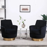 Swivel Bucket Chair Set of 2 – Velvet Upholstered, 360° Rotation, Modern Accent Armchair