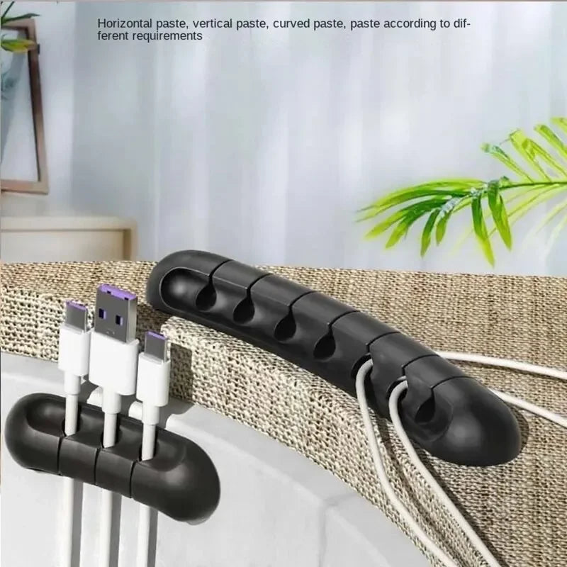 Self-Adhesive Desktop Cable Sorter – Silicone Cord Manager for Cables