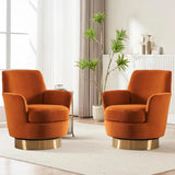 Swivel Bucket Chair Set of 2 – Velvet Upholstered, 360° Rotation, Modern Accent Armchair