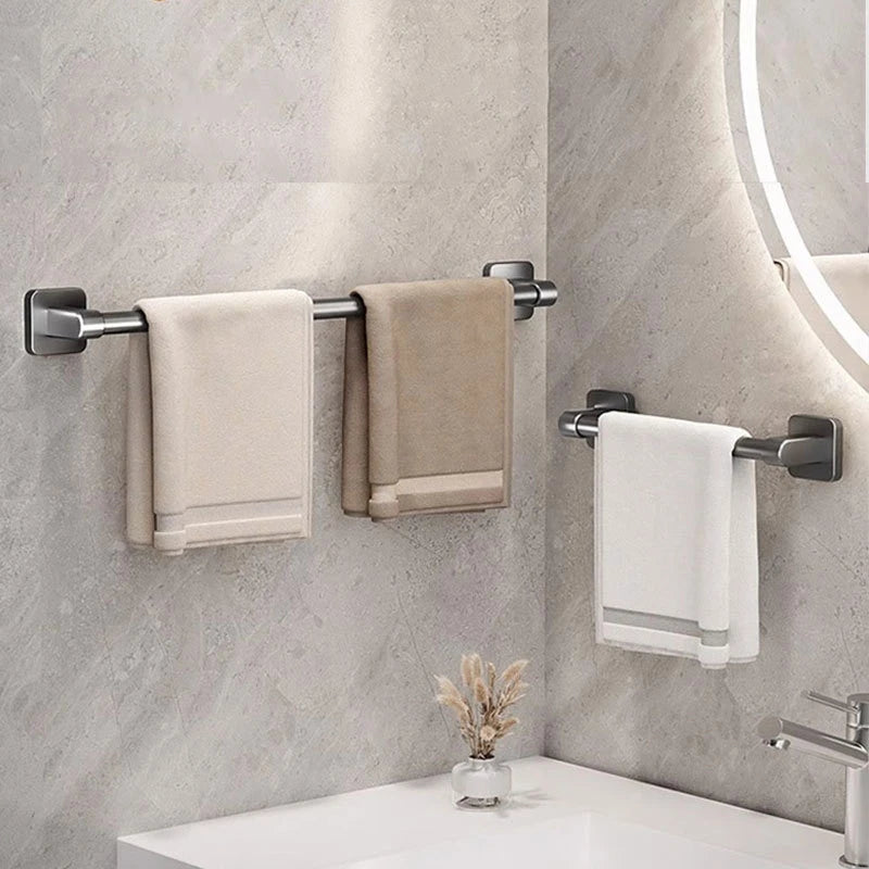Wall-Mounted Towel Holder – Adhesive No Drill Towel Shelf for Bathroom
