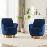 Swivel Bucket Chair Set of 2 – Velvet Upholstered, 360° Rotation, Modern Accent Armchair