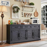 66" Large Buffet Sideboard Cabinet with 4 Doors and 3 Drawers, Buffet Table Coffee Bar Wine Bar Storage Cabinet