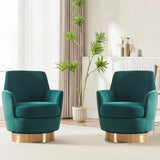 Swivel Bucket Chair Set of 2 – Velvet Upholstered, 360° Rotation, Modern Accent Armchair