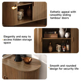 40" Modern Sideboard Buffet Cabinet with Sliding Door & Adjustable Shelf