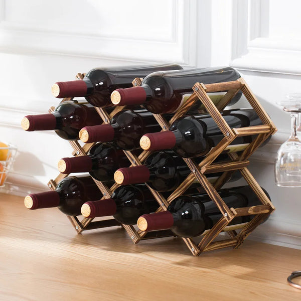 Wooden Wine Rack - Eco-Friendly Pine Wine Holder & Display Stand