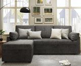 Sleeper Sofa Bed with Storage Chaise – Grey Linen