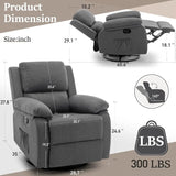 360° Swivel Rocker Recliner – Upholstered Glider Chair for Relaxation