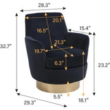 Swivel Bucket Chair Set of 2 – Velvet Upholstered, 360° Rotation, Modern Accent Armchair