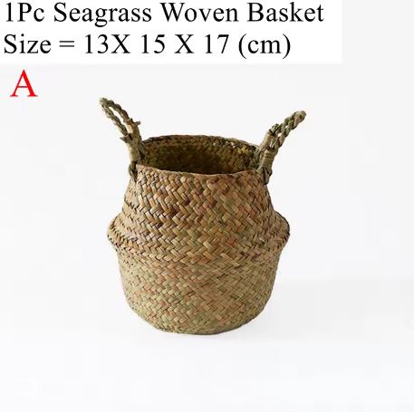 Seaweed Wicker Basket – Hanging Flower Pot & Storage Basket