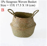Seaweed Wicker Basket – Hanging Flower Pot & Storage Basket