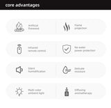Cozy Flame Aroma Diffuser with Humidifier & Remote-Krewe Home Interiors