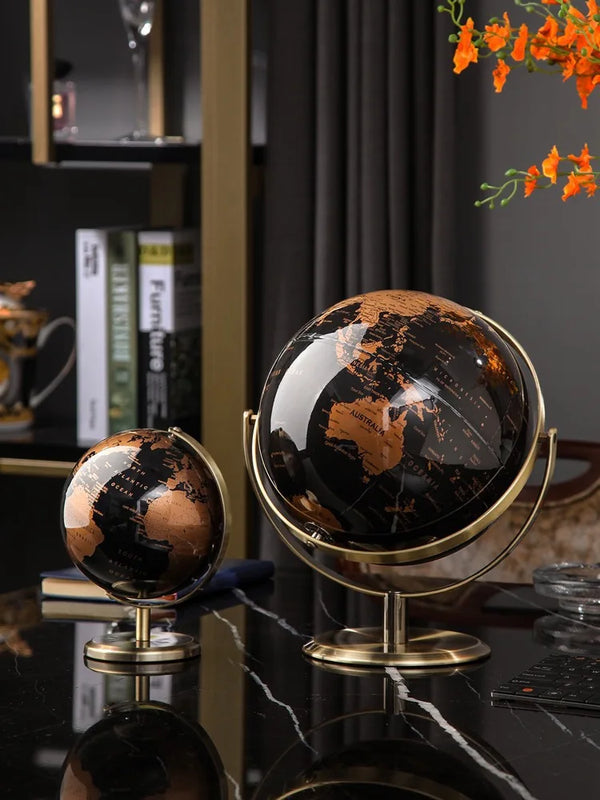 Creative Metal Rotating Globe – Educational Desk Decor-Home decor-Krewe Home Interiors