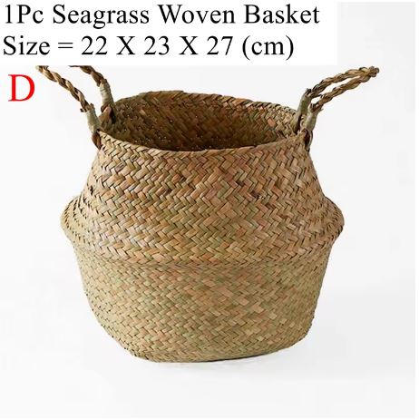Seaweed Wicker Basket – Hanging Flower Pot & Storage Basket