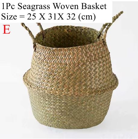 Seaweed Wicker Basket – Hanging Flower Pot & Storage Basket