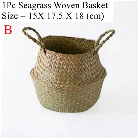 Eco-Friendly Seaweed Wicker Storage Basket-Home decor-Krewe Home Interiors