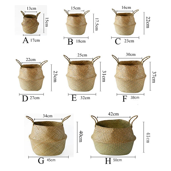 Eco-Friendly Seaweed Wicker Storage Basket-Home decor-Krewe Home Interiors