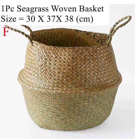 Seaweed Wicker Basket – Hanging Flower Pot & Storage Basket