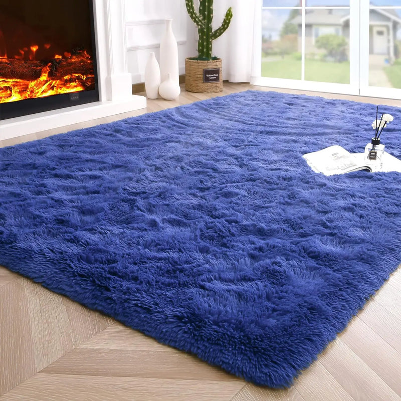 Fluffy Area Rug for Bedroom & Living Room – Non-Slip, Soft, Durable-Living Room-Krewe Home Interiors