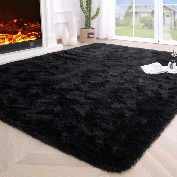 Fluffy Area Rug for Bedroom & Living Room – Non-Slip, Soft, Durable-Living Room-Krewe Home Interiors