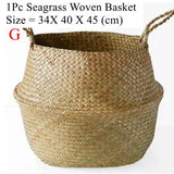 Seaweed Wicker Basket – Hanging Flower Pot & Storage Basket