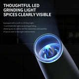 Gravity Electric Salt & Pepper Grinder Set – LED, One-Handed Operation-kitchen-Krewe Home Interiors