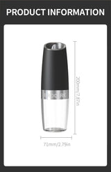 Gravity Electric Salt & Pepper Grinder Set – LED, One-Handed Operation-kitchen-Krewe Home Interiors