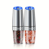 Gravity Electric Salt & Pepper Grinder Set – LED, One-Handed Operation-kitchen-Krewe Home Interiors