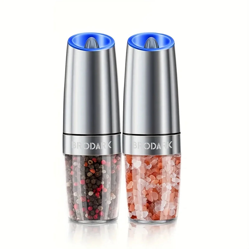 Gravity Electric Salt & Pepper Grinder Set – LED, One-Handed Operation-kitchen-Krewe Home Interiors