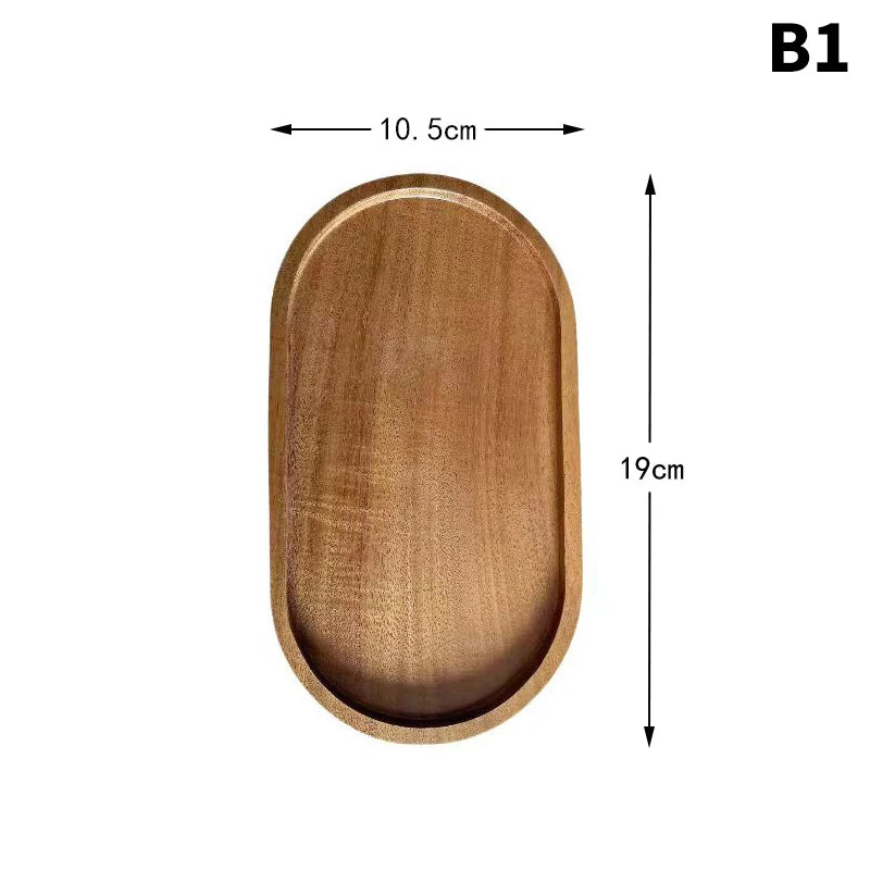 Japanese-Style Solid Wood Decor Tray-Krewe Home Interiors
