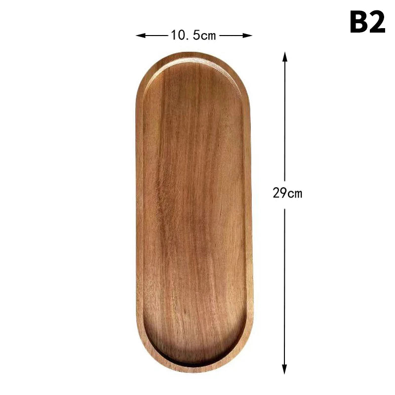 Japanese-Style Solid Wood Decor Tray-Krewe Home Interiors