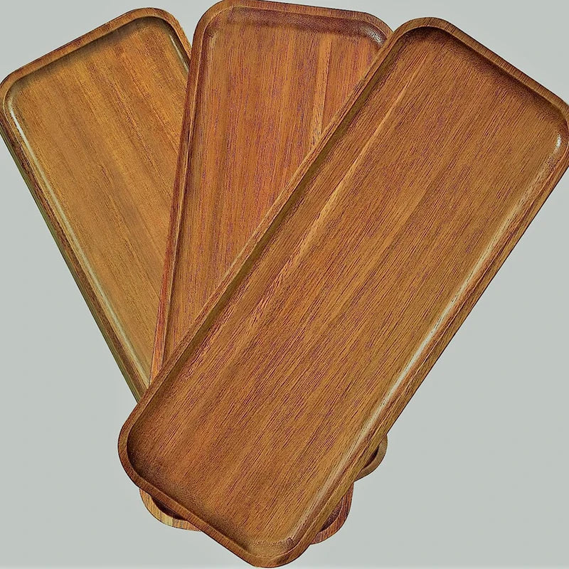 Japanese-Style Solid Wood Decor Tray-Krewe Home Interiors