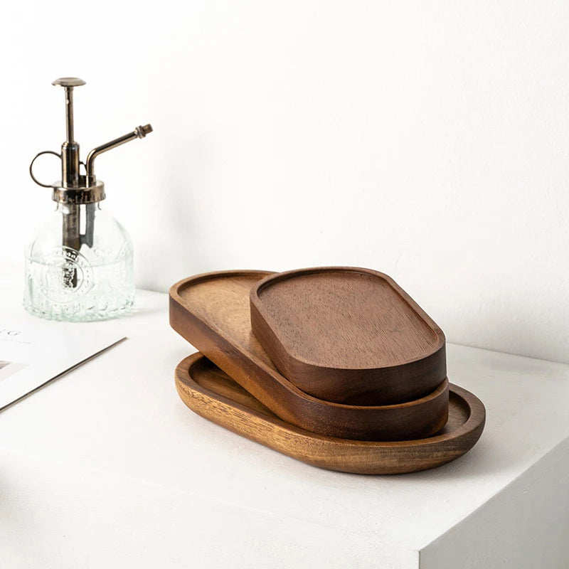 Japanese-Style Solid Wood Decor Tray-Krewe Home Interiors